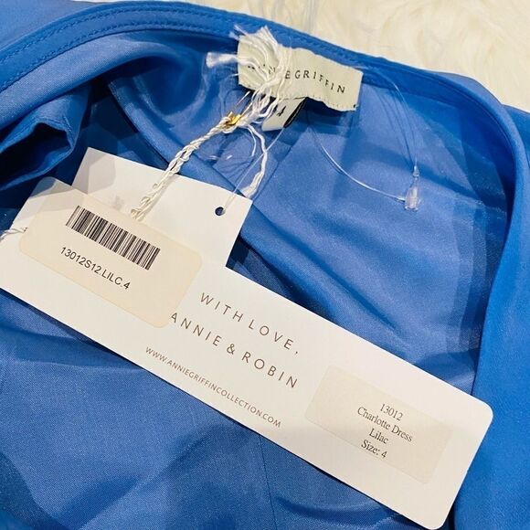 Annie Griffin Lilac Charlotte Ruffle Tiered Dress Size 4 - Picture 6 of 7